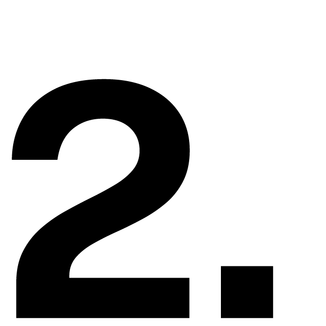 A large black number "2" with a period on a white background, using a sans-serif font.