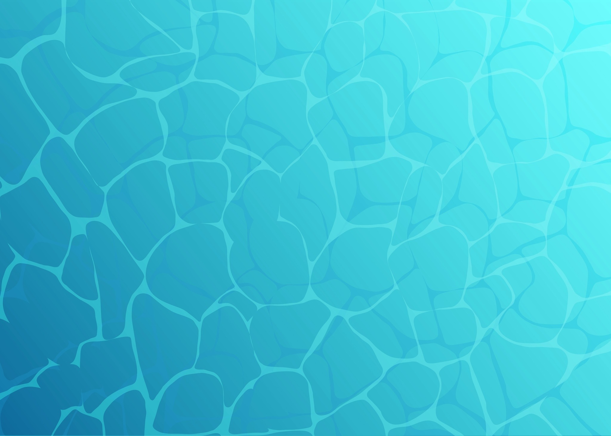 Abstract illustration featuring a pattern of interlocking shapes resembling stones in varying shades of blue, creating a serene, aquatic atmosphere.